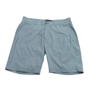 Travis Mathews Mens Grommet Golf Shorts 35 Stretch Performance Blue Plaid